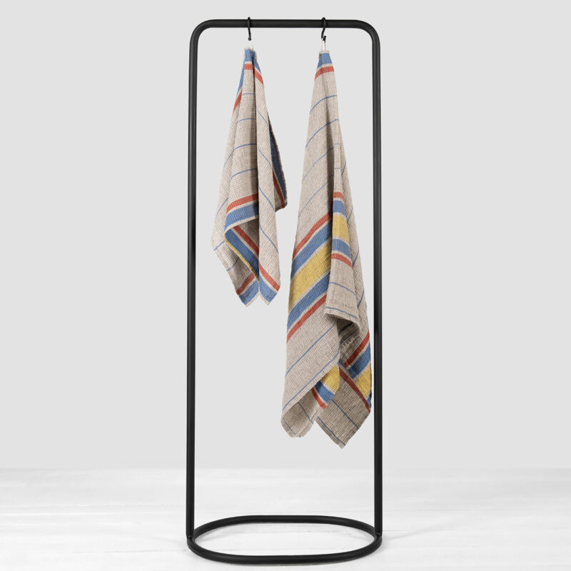 Pellavainen puuvillainen beige kylpypyyhe