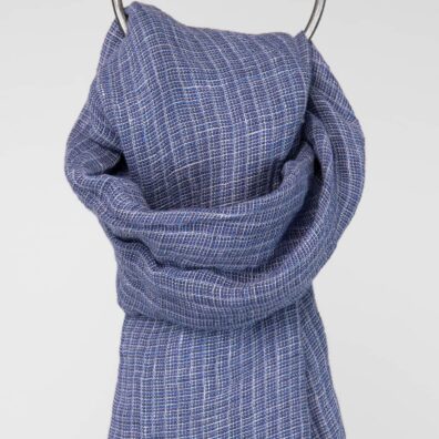 Pellavainen violetti pieni ruudullinen huivi