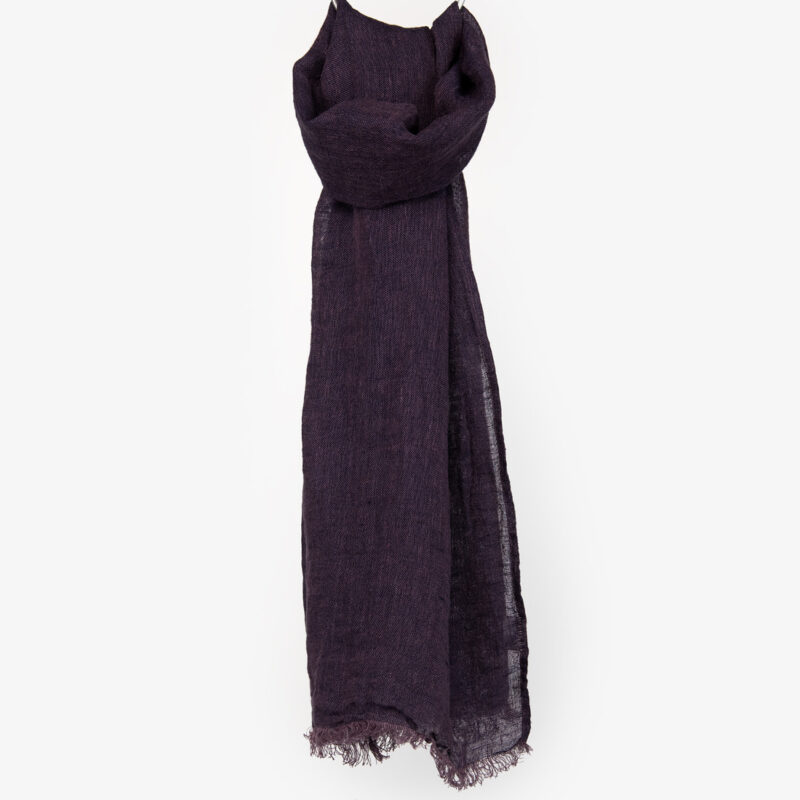 tummanvioletti pellavahuivi