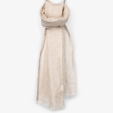 ruskeankermanvärinen pellavahuivi