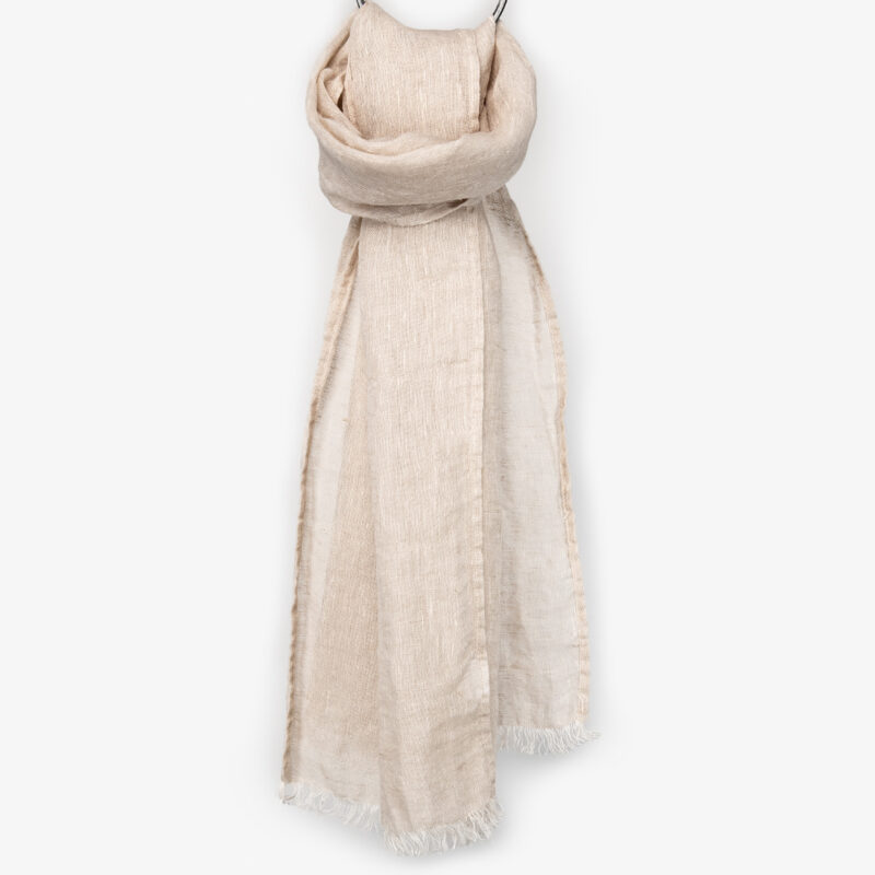 ruskeankermanvärinen pellavahuivi