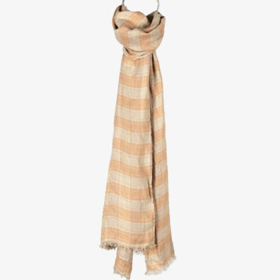 ruudullinen ruskea pellavahuivi