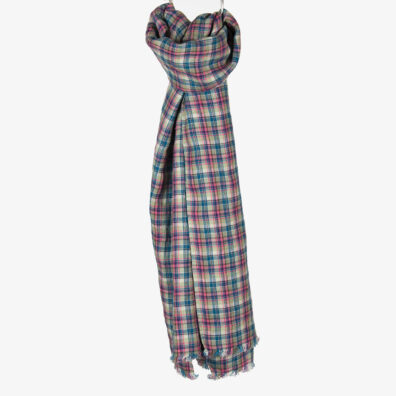 Ruudullinen pellavahuivi