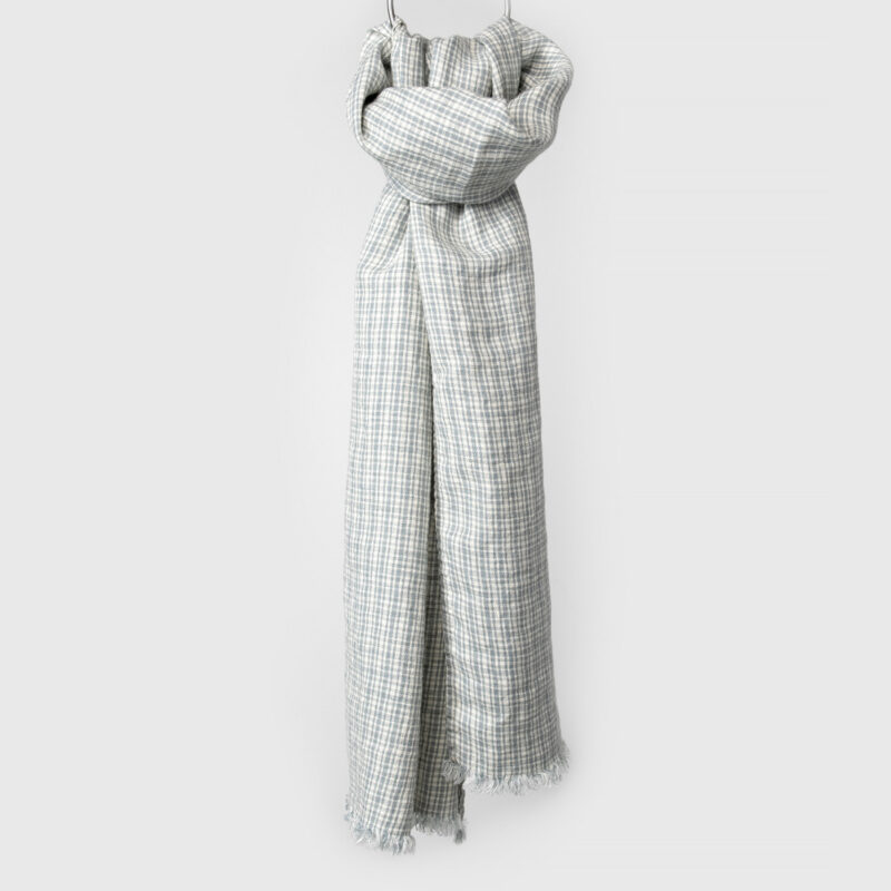 pellavavilla sinertävä huivi