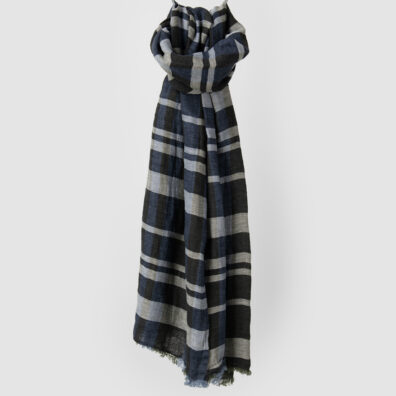 pellavansininen ruudullinen huivi