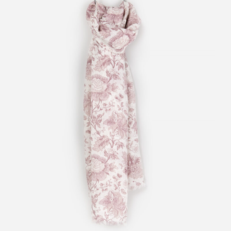 ruusuinen pellavainen painettu huivi