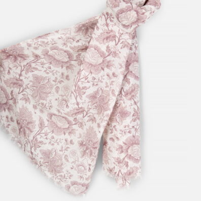 ruusuinen pellavainen painettu huivi