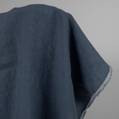 Pellavakangas denimin sininen pesty, pehmeä, joustava, ihoystävällinen.