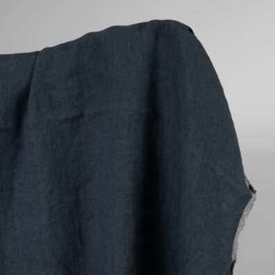 Pellavakangas denimin sininen-tummansininen pilkullinen, pestyt, pehmeä, joustava, ihoystävällinen.