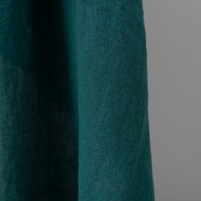 Pellavakangas tumma turkoosi leveä pesty, pehmeä, joustava, ihoystävällinen