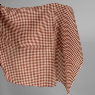 Pellavakangas beige-punainen ruudullinen