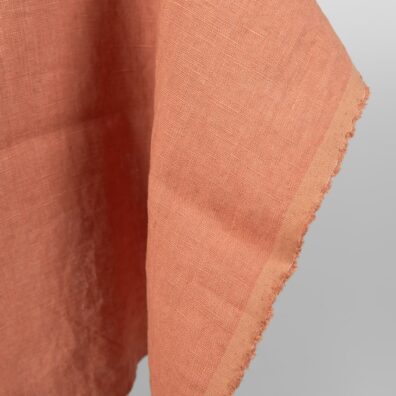 Pellavakangas jauhe ruskea pesty, leveys 140cm