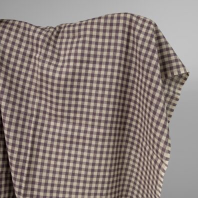 Pellavakangas violetti - luonnonharmaa ruudullinen