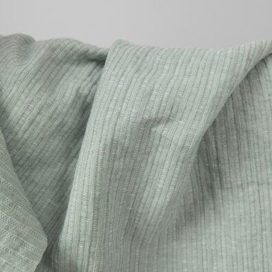 Puolipellavakangas vihertävänvalkoinen kirjava raidallinen pesty, pehmeä, joustava, ihoystävällinen