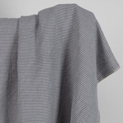 Pellava-puuvillakangas harmaa kukonaskel pesty