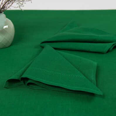 Pellava-puuvilla vihreä lautasliina
