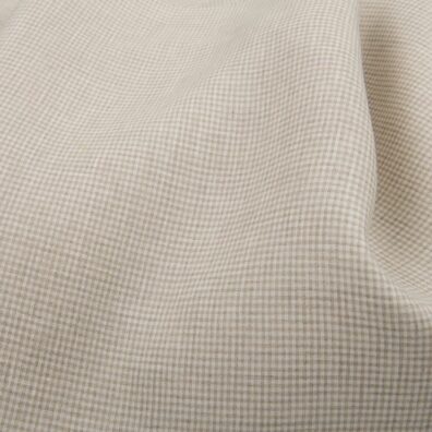 Pellavakangas jossa on pieniä ruutuja luonnonharmaalla