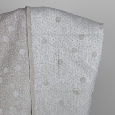 Pellavakangas luonnonharmaa pisteillä kaksipuolinen