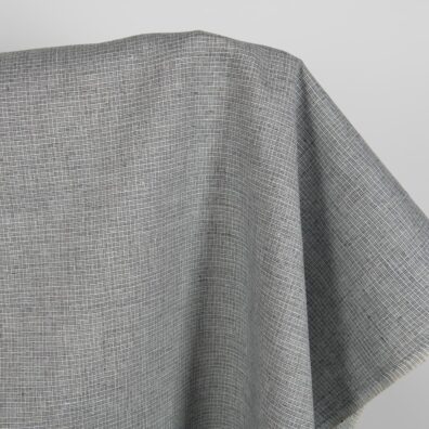 Pellavakangas antrasiitinharmaa kuvioitu, leveys 150cm