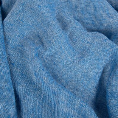 Pellavakangas harso harmaa-sininen pesty sopii verhojen ja huivien ompeluun