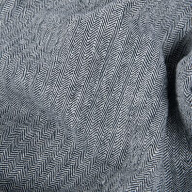 Pellavakangas musta-valkoinen kalanruotokudos pesty soveltuu vaatteiden, ompeluun