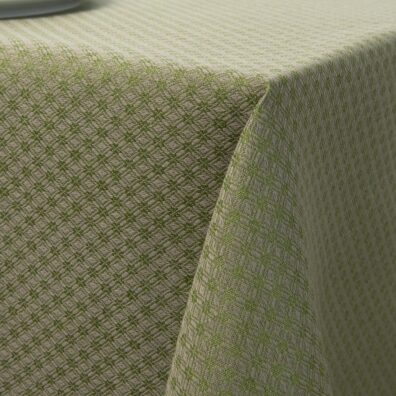 Ruskeanharmaa-vihreä puolipellava pöytäliina