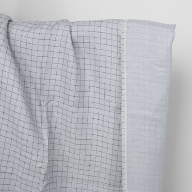 Pellavakangas harmaa-sininen ruudullinen kaksipuolinen