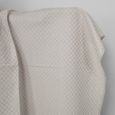 Pellava-puuvillakangas kangas beige ruudullinen