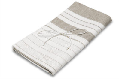 pellava keittiöpyyhe, luonnolliset ja valkoiset raidat