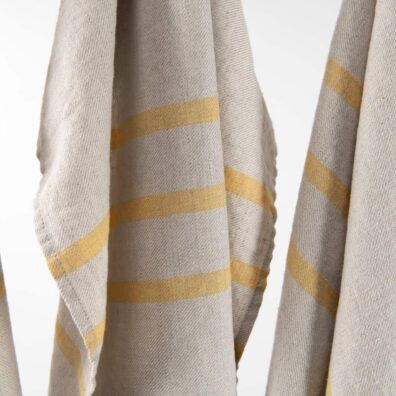 Luonnollinen väri pellava puuvilla pyyhe raidat kylpyyn ja saunaan