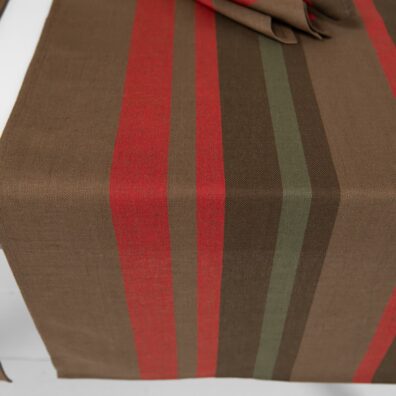 MIMOSA puolipellava kaitaliina vihreä-punainen, raitoja, jotka on kudottu twill-kudoksella