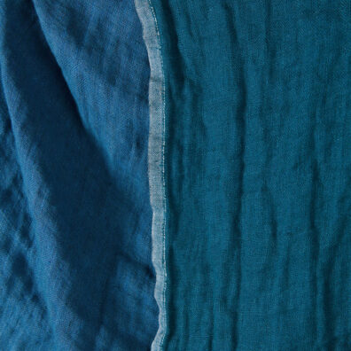 Pellavakangas sininen kaksipuolinen pesty