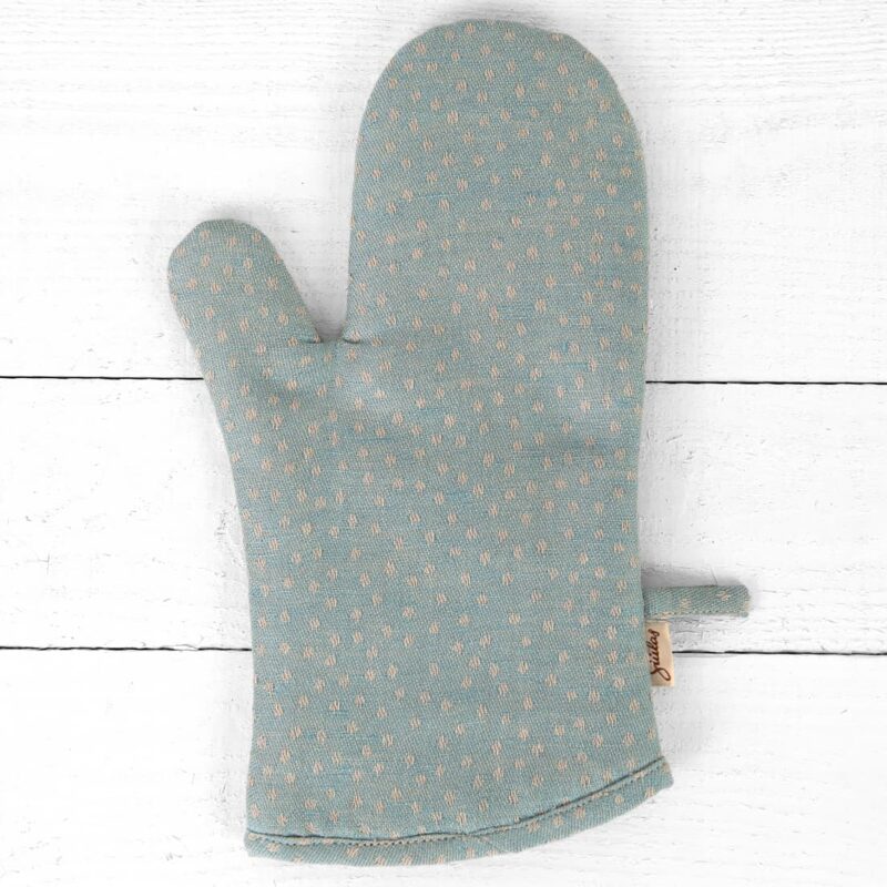 sinivihreä pellavapuuvillainen keittiöhanska
