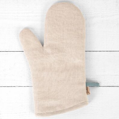 beige pellava puuvilla keittiökäsine