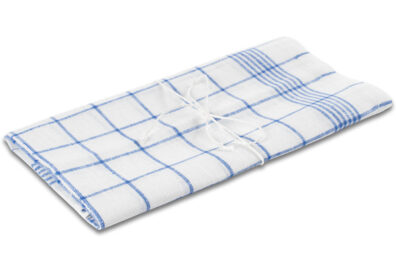 pellava keittiöpyyhe, valkoinen sinisillä ruuduilla