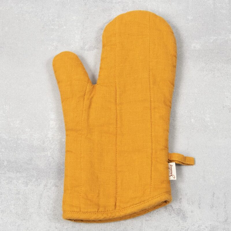 keltainen pellavainen keittiökäsine