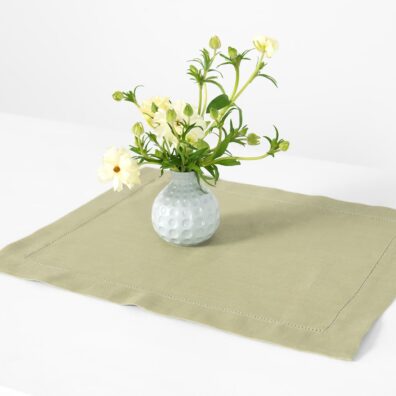 LUNA puolipellava vihertävä tabletti, oliivinvihreästä ja vaaleanharmaanvihreästä langasta kudottu, melanssi