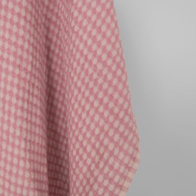 Pellavakangas harmaa-lila kuviollinen pesty, leveys 145cm