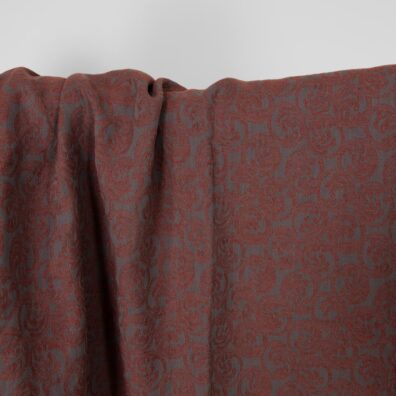 Puolipellavakangas harmaa-ruskea kuviollinen pesty soveltuu vaatteiden ja kodintekstiilien ompeluun