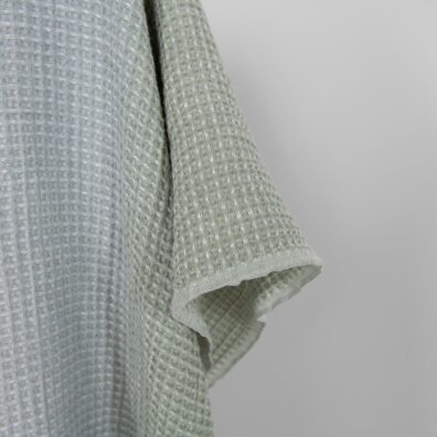 Puuvilla hamppu kangas vohveli vaaleanpunainen-harmaa pesty, pehmeä, joustava