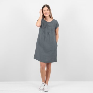 MIREN harmaa pellava mekko