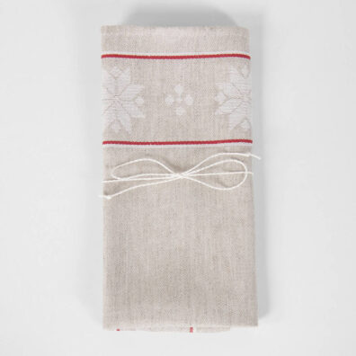 Puolipellava keittiöpyyhe beige jacquard kuvioidut raidat