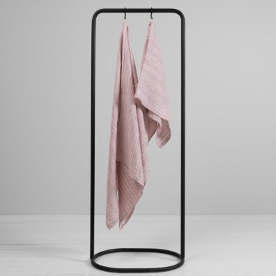 PURO pellava pyyhe vaaleanpunainen raidallinen