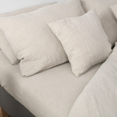 LISA luonnonharmaa pellavainen lakana / muotoonommeltu lakana