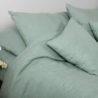 LAGUNA akvamariini (sinivihertävä) pellavapussilakana napeilla