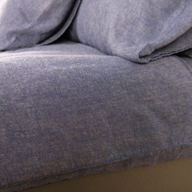 BORA beige - tummansininen melange puolipellavainen vuodevaatteet, pesty, pehmeät, hellävaraiset, ihoystävälliset