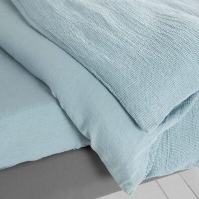 ROYAL sinertävä puolipellavainen pussilakana vetoketjulla, kangaskuvio: tavallinen ja vohvelipiqué