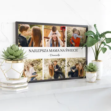 Plakat na Dzień Matki ze zdjęciami Najlepsza Mama na Świecie 50x70 cm
