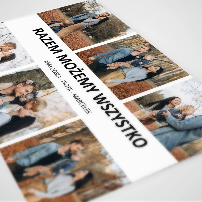 Plakat kolaż ze zdjęć Rodzina personalizacja imiona 50x70 cm