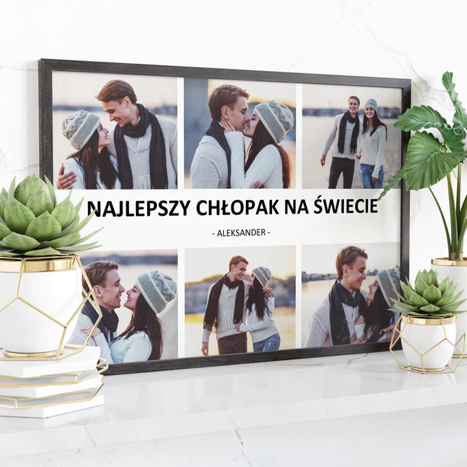 Kolaż zdjęć na prezent dla chłopaka plakat 50x70 cm personalizacja